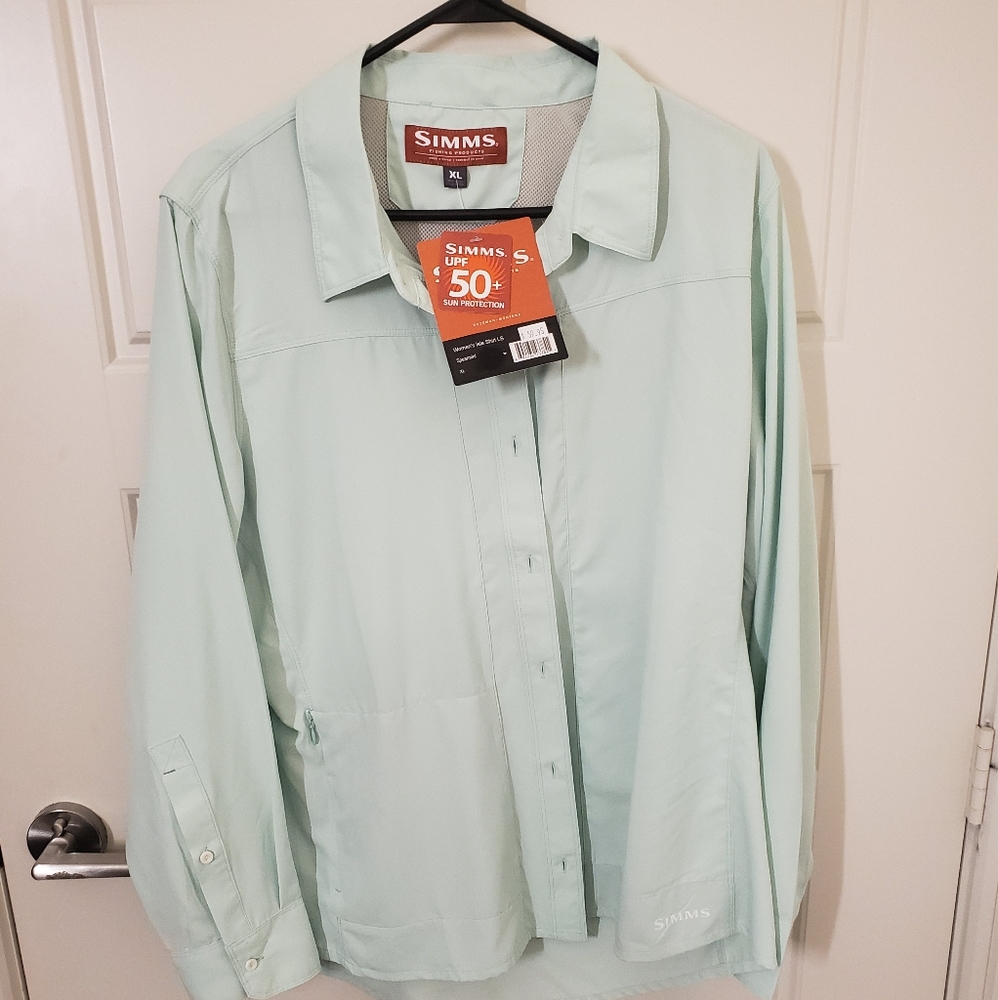 Womens Simms Fishing shirt - XL mint green